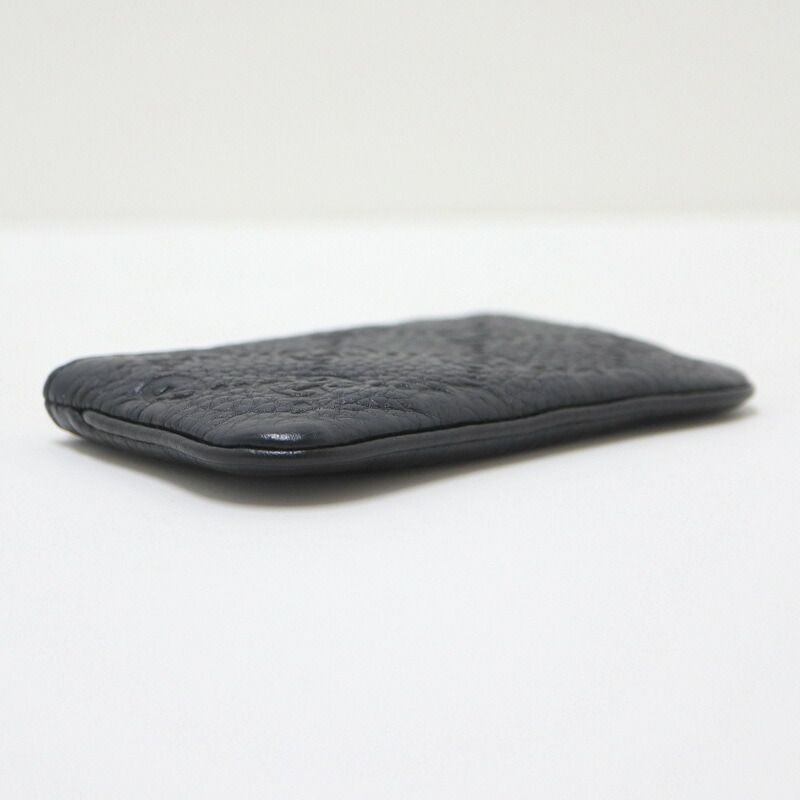 Gucci Coin Case GG Emblem Grain Leather Black — view 3
