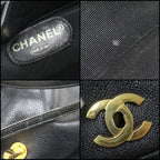 Chanel Backpack CC Logo Caviar Leather Black Gold — view 6