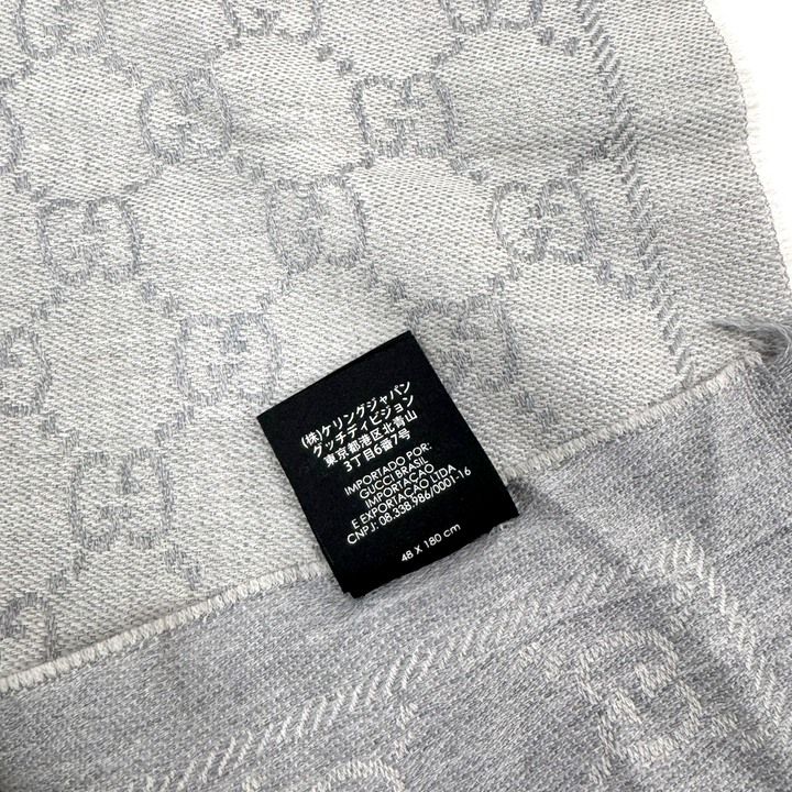 Gucci Shawl GG Pattern Gray Wool 08.338.986 — view 7