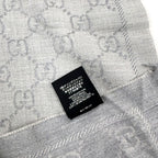 Gucci Shawl GG Pattern Gray Wool 08.338.986 — view 7