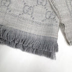 Gucci Shawl GG Pattern Gray Wool 08.338.986 — view 3