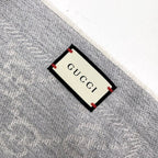 Gucci Shawl GG Pattern Gray Wool 08.338.986 — view 6