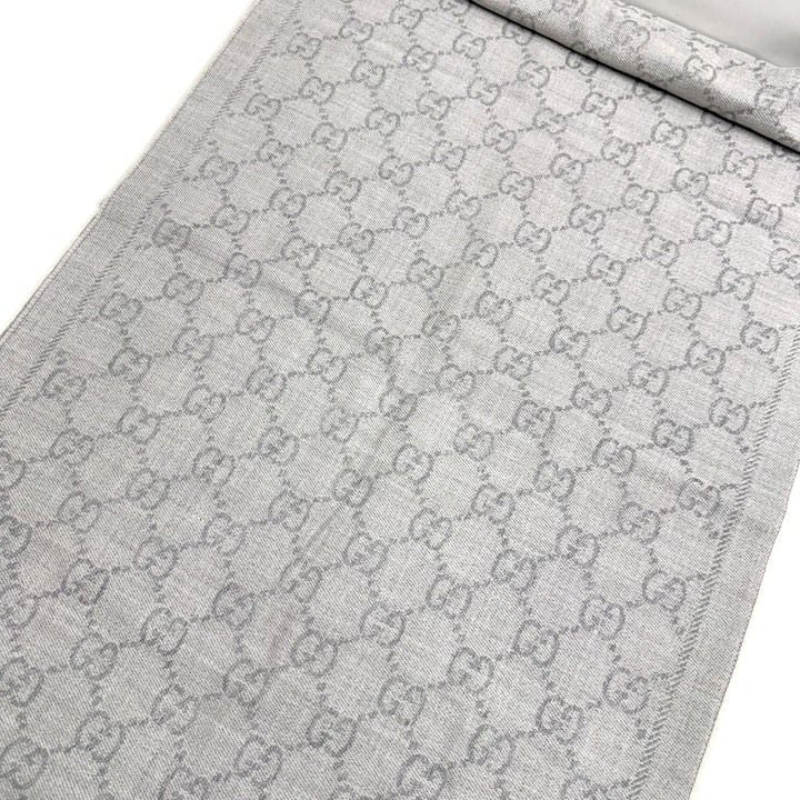 Gucci Shawl GG Pattern Gray Wool 08.338.986 — view 5