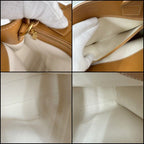Celine Small Vertical Cover 2-Way Bag Canvas Leather Natural Tan Gold — view 7