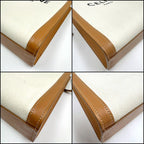 Celine Small Vertical Cover 2-Way Bag Canvas Leather Natural Tan Gold — view 4
