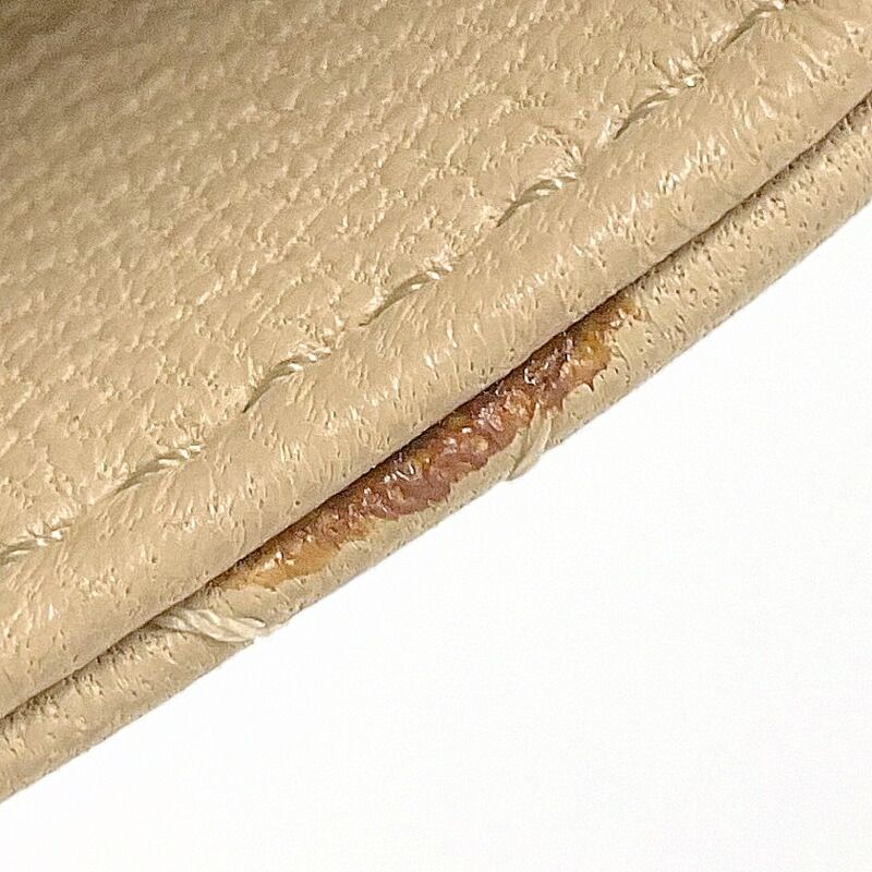 Chanel Quilted Mini Pouch Handbag Lambskin Beige Gold — view 8