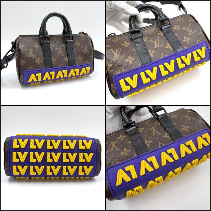 Louis Vuitton LV Rubber Keepall XS 2-Way Shoulder Bag Monogram Brown Blue Yellow — view 2