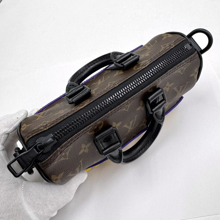 Louis Vuitton LV Rubber Keepall XS 2-Way Shoulder Bag Monogram Brown Blue Yellow — view 5