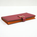 Hermes Bearn Souffle Verso Wallet Epsom Ruby Orange Gold — view 3