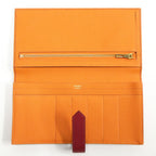 Hermes Bearn Souffle Verso Wallet Epsom Ruby Orange Gold — view 4