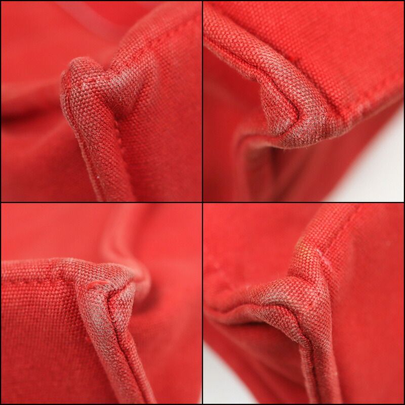 Hermes Deauville MM Tote Red Cotton — view 7