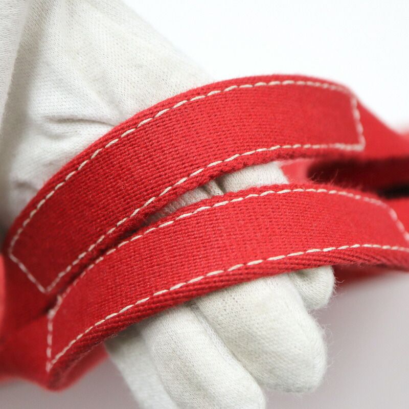 Hermes Deauville MM Tote Red Cotton — view 5