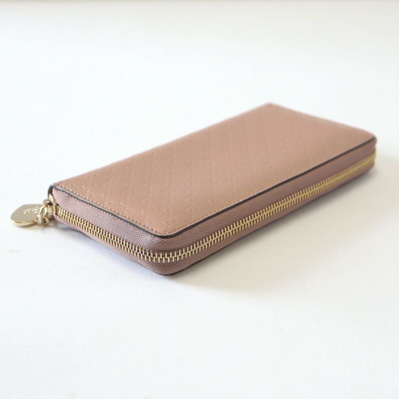 Gucci Zip Around Wallet Micro Guccissima Patent Leather Metallic Pink Gold Metallic-pink X — view 3