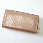 Gucci Zip Around Wallet Micro Guccissima Patent Leather Metallic Pink Gold Metallic-pink X — view 2