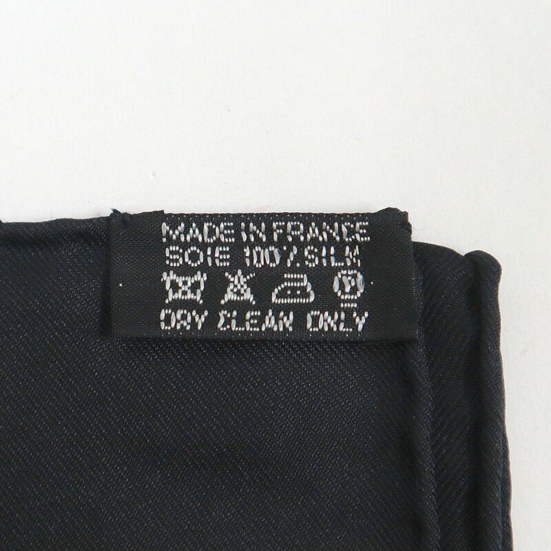 Hermes Carre 90 Fleurs de Fuchsia Black Pink Silk Scarf X — view 5