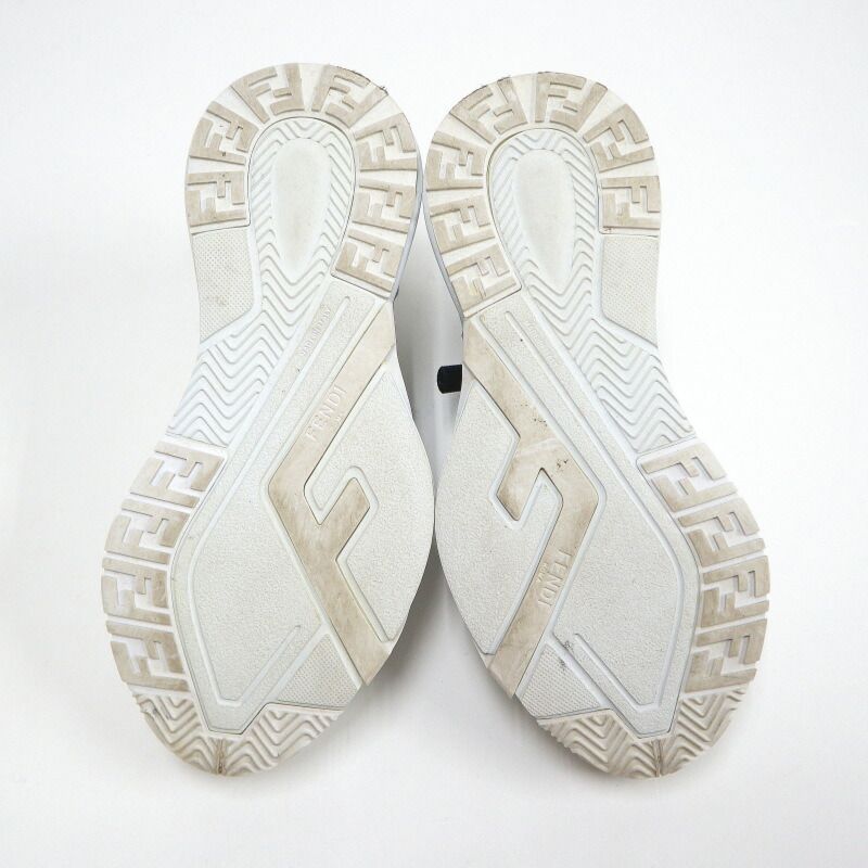 Fendi Flow Cut Sneakers Synthetic Fiber Leather White Black 36 X — view 3