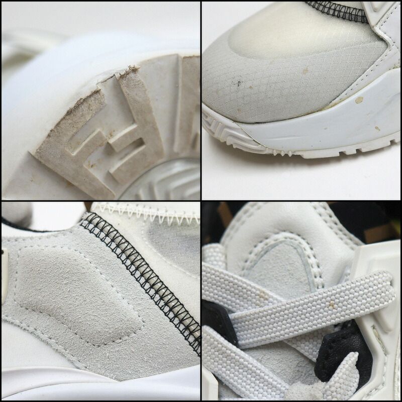 Fendi Flow Cut Sneakers Synthetic Fiber Leather White Black 36 X — view 8