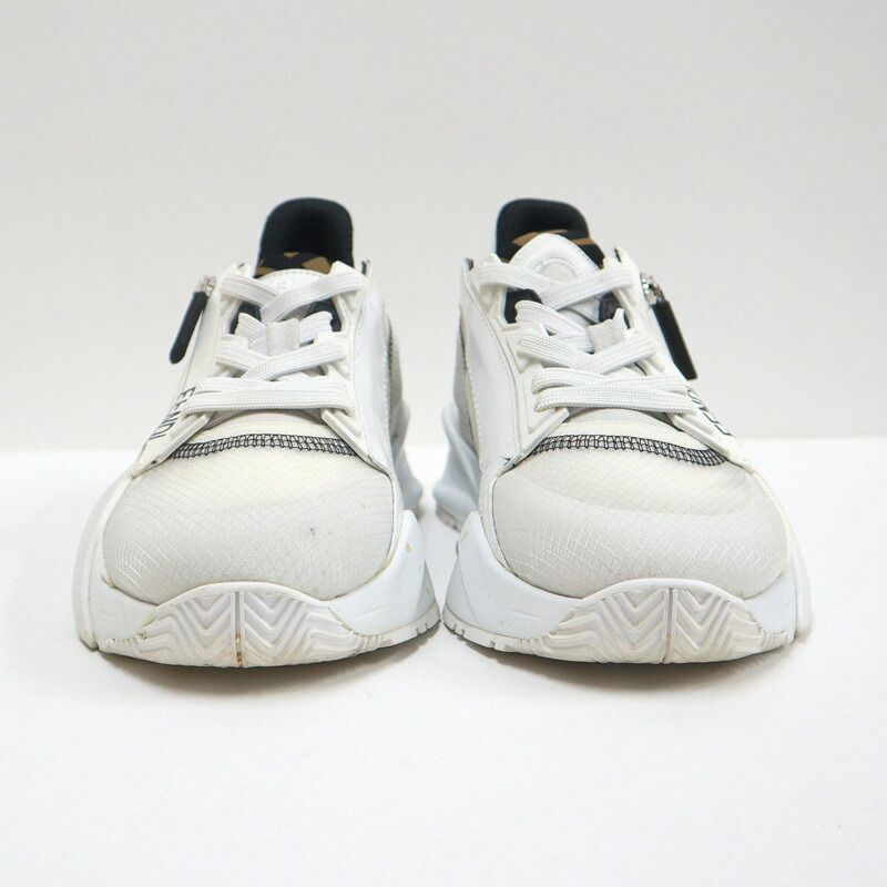 Fendi Flow Cut Sneakers Synthetic Fiber Leather White Black 36 X — view 4