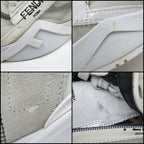 Fendi Flow Cut Sneakers Synthetic Fiber Leather White Black 36 X — view 9