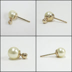 Dior Swing Earrings CD Logo Star Costume Pearl Gold Plated X Milky White — view 6