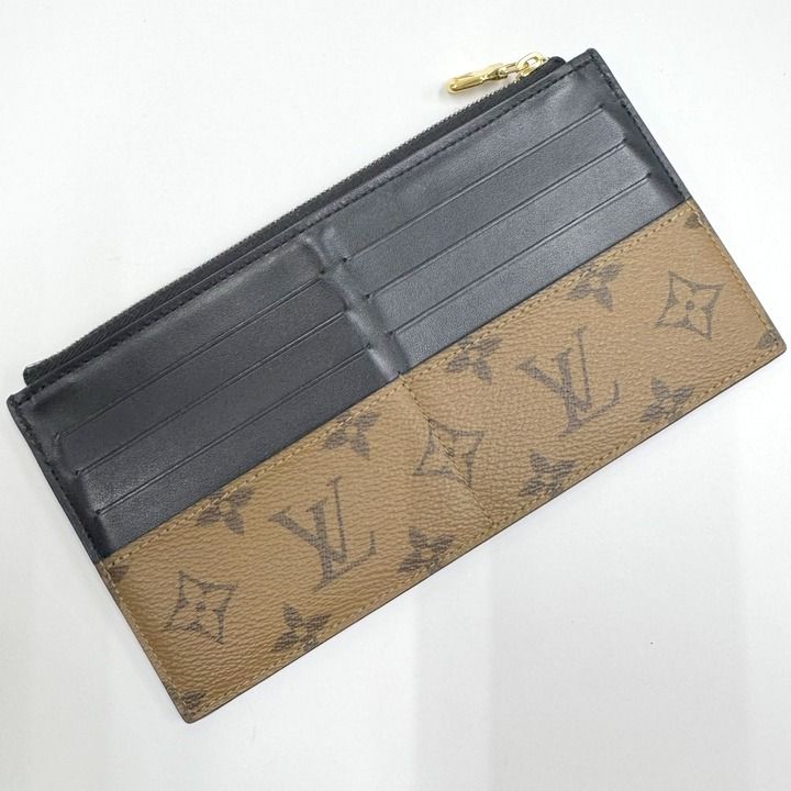 Louis Vuitton Slim Purse Coin Case Monogram Reverse Brown Black — view 2
