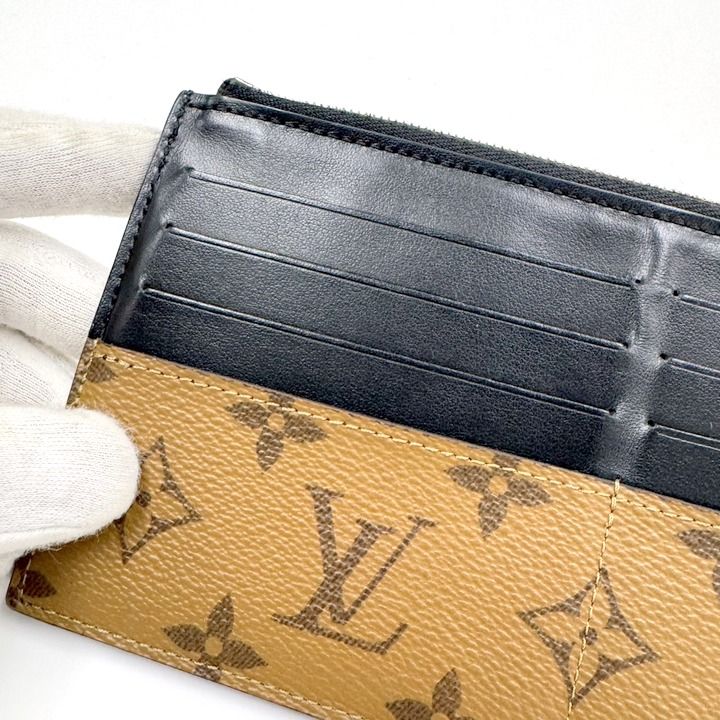 Louis Vuitton Slim Purse Coin Case Monogram Reverse Brown Black — view 6