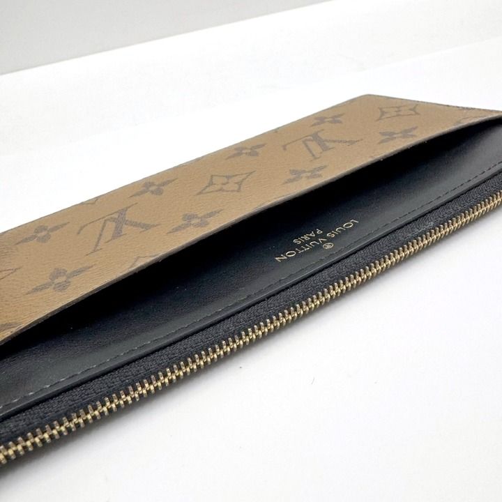 Louis Vuitton Slim Purse Coin Case Monogram Reverse Brown Black — view 5