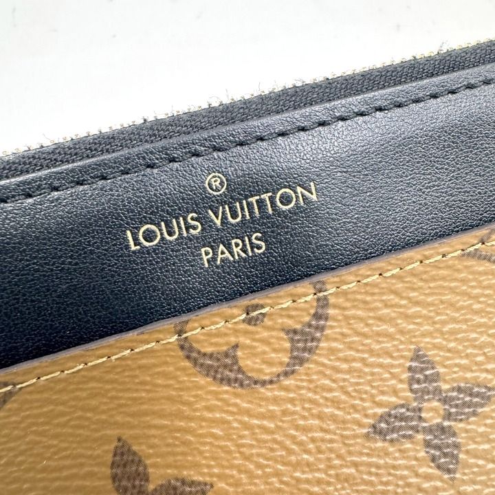 Louis Vuitton Slim Purse Coin Case Monogram Reverse Brown Black — view 3