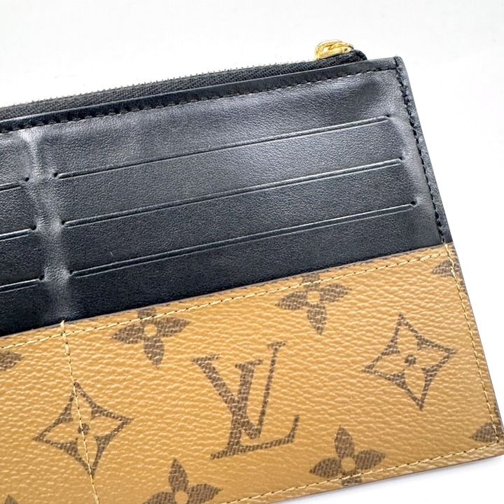Louis Vuitton Slim Purse Coin Case Monogram Reverse Brown Black — view 7