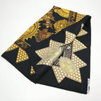 Hermes Carre 90 Chiefs' Gold L'Or Des Chefs Black Silk Scarf X — view 3