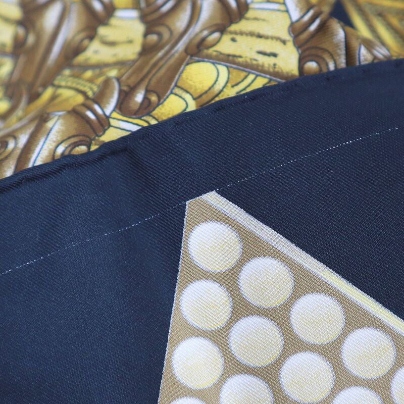 Hermes Carre 90 Chiefs' Gold L'Or Des Chefs Black Silk Scarf X — view 5