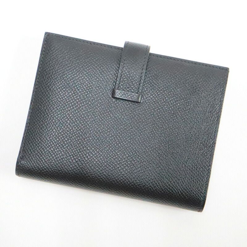 Hermes Bearn Compact Bifold Wallet Epsom Black Gold — view 2