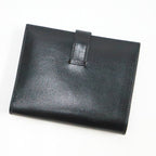 Hermes Bearn Compact Bifold Wallet Buffalo Gala Noir Black Silver — view 3