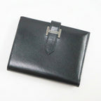 Hermes Bearn Compact Bifold Wallet Buffalo Gala Noir Black Silver — view 2