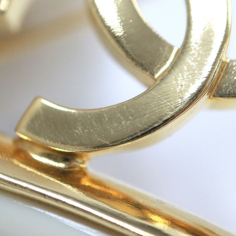 Chanel Heart Brooch CC Gold Plated Beige — view 7