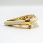 Chanel Heart Brooch CC Gold Plated Beige — view 4