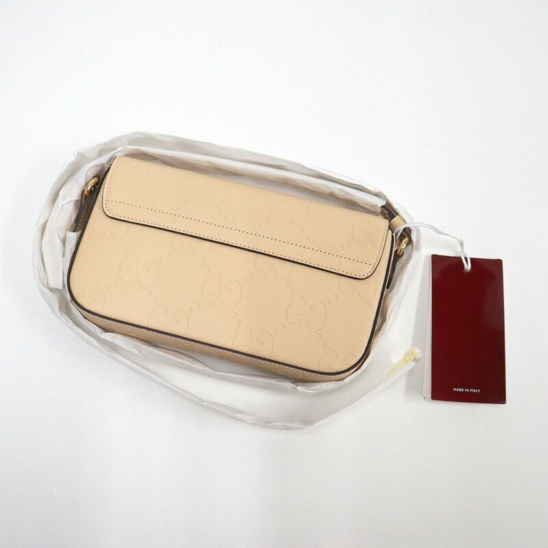Gucci Super Mini Shoulder Bag Big GG Leather Beige Gold — view 7