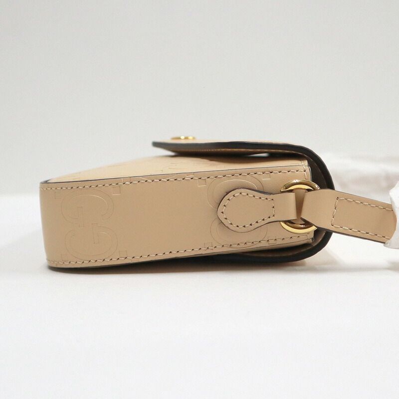 Gucci Super Mini Shoulder Bag Big GG Leather Beige Gold — view 2