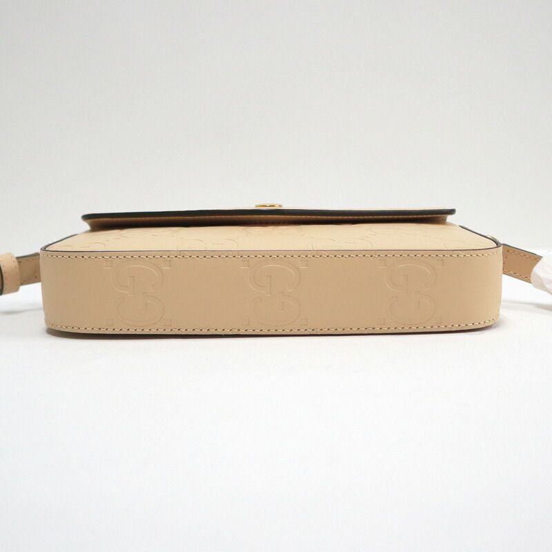 Gucci Super Mini Shoulder Bag Big GG Leather Beige Gold — view 3