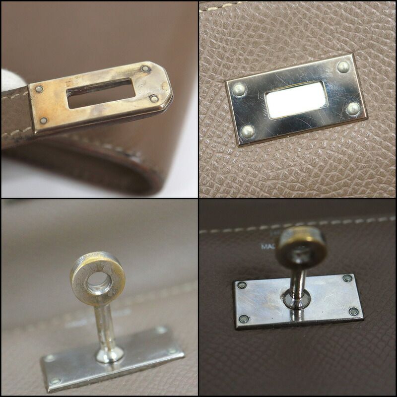 Hermes Kelly Wallet Top Silver Epsom — view 7