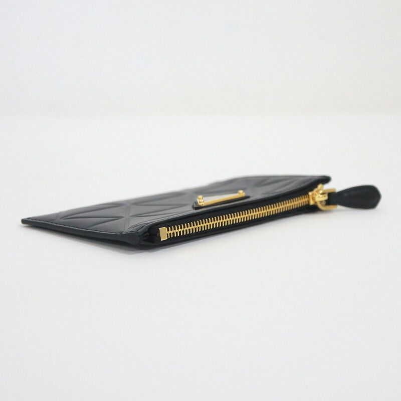 Prada Card Holder Black Triangle Leather — view 4