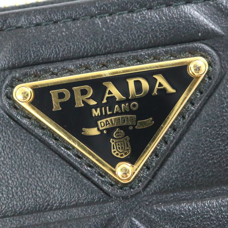 Prada Card Holder Black Triangle Leather — view 7