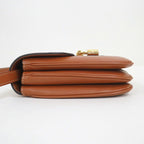 Celine Tab Shoulder Bag Leather Brown Gold — view 3