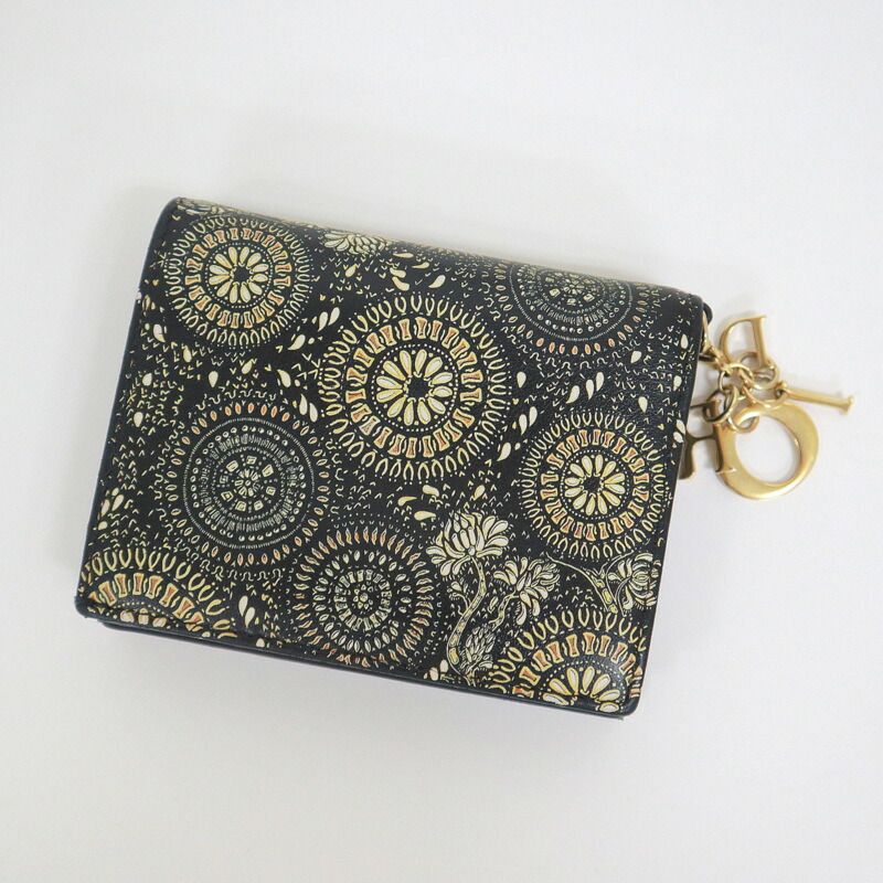 Dior Bifold Compact Wallet Giraffe Black Yellow Leather X — view 2