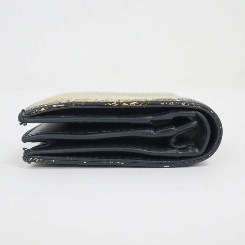 Dior Bifold Compact Wallet Giraffe Black Yellow Leather X — view 4