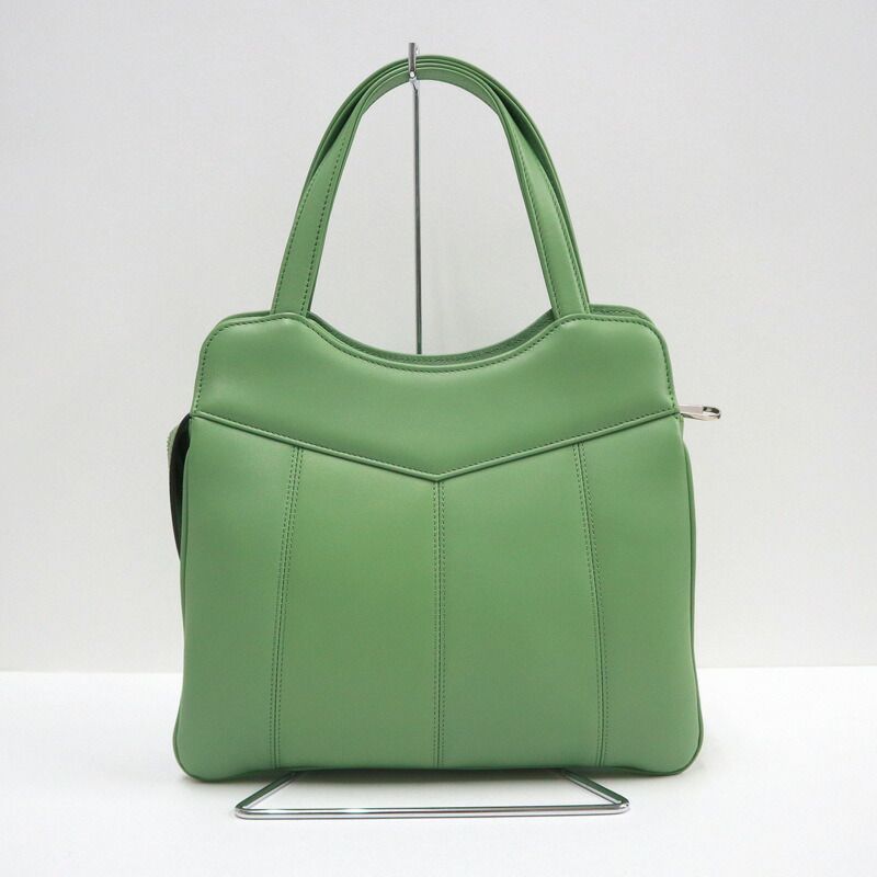 Gucci Petit GG 2-Way Handbag Leather Green Silver — view 2