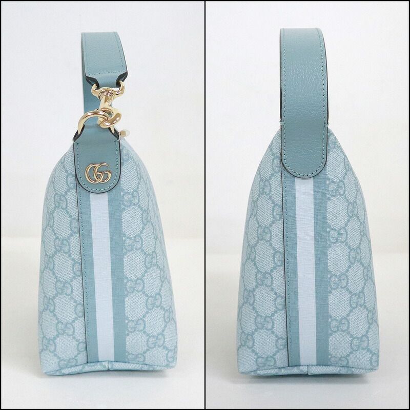 Gucci Ophidia Super Mini Shoulder GG Supreme Canvas Dusty Bull Silver — view 3