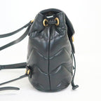 Gucci GG Marmont Backpack Black Gold Leather X — view 3