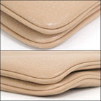 Prada Shoulder Bag Gray Leather Greige — view 8