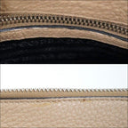 Prada Shoulder Bag Gray Leather Greige — view 7